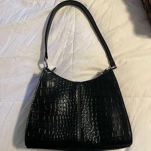 Vintage black "snakeskin" skin mini bag